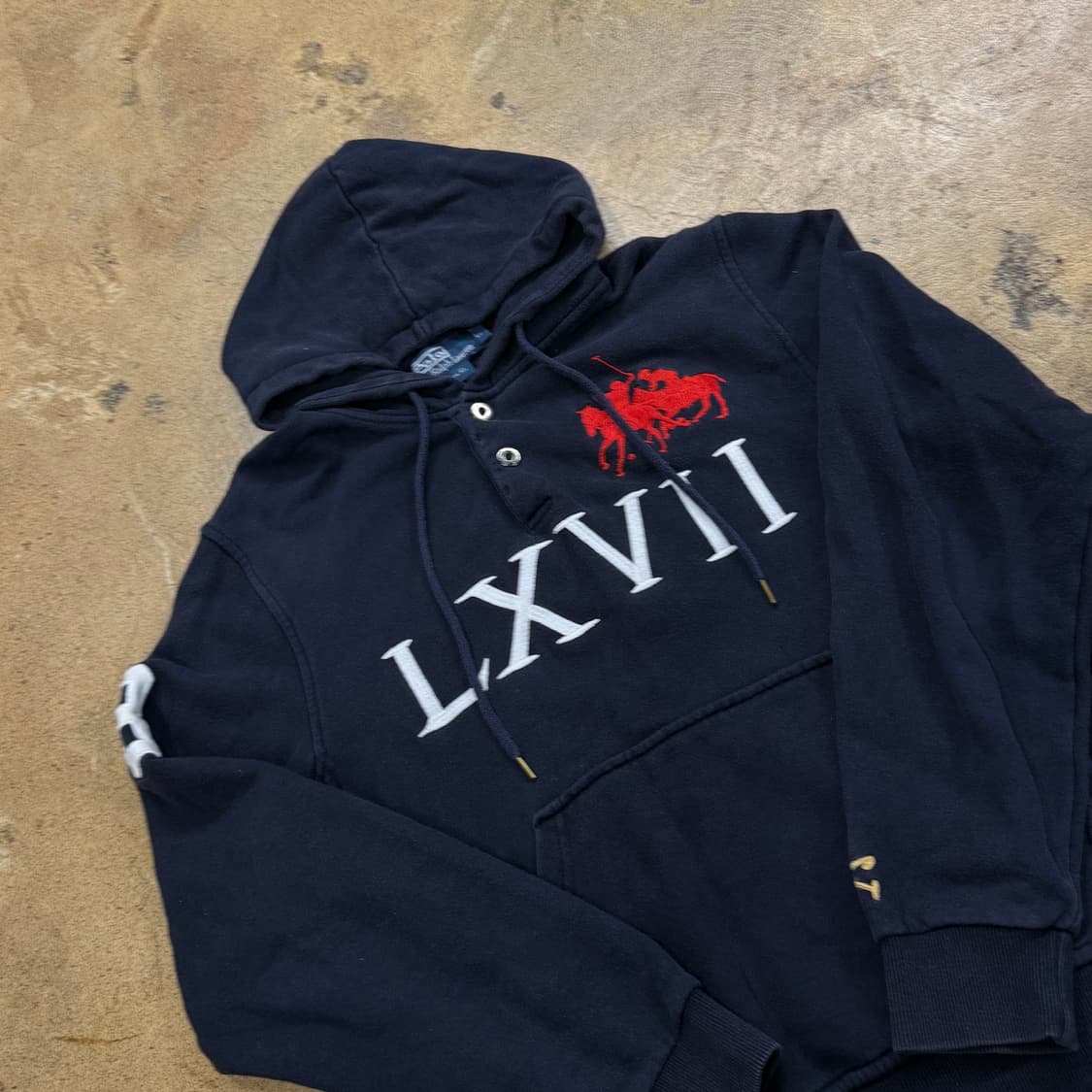 폴로 랄프로렌 빅포니 버튼 네이비 후드티 상품이미지2