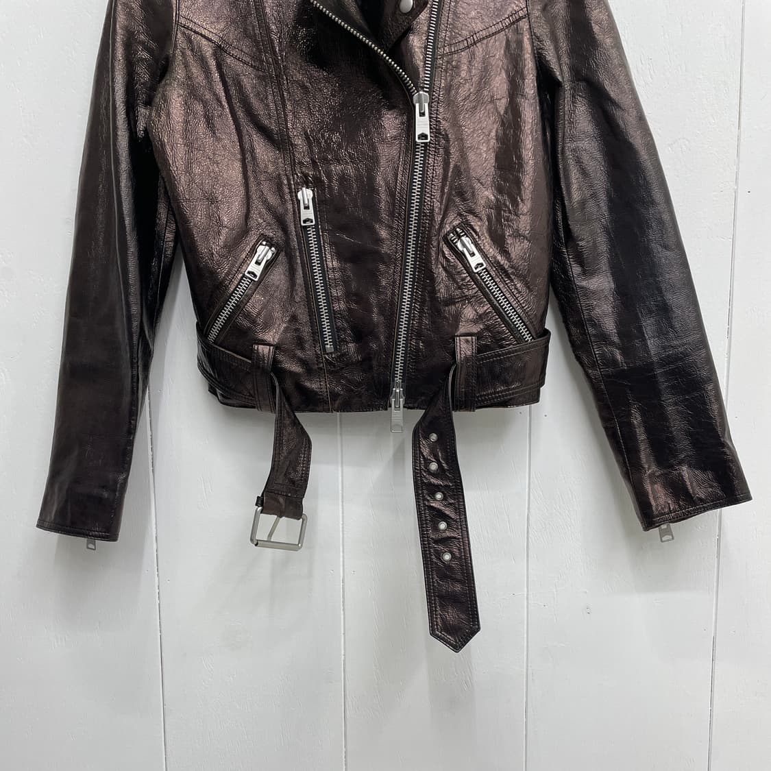 올세인츠 RIGBY PAYTON 바이커 자켓 브론즈 세미슬림핏 상품이미지4