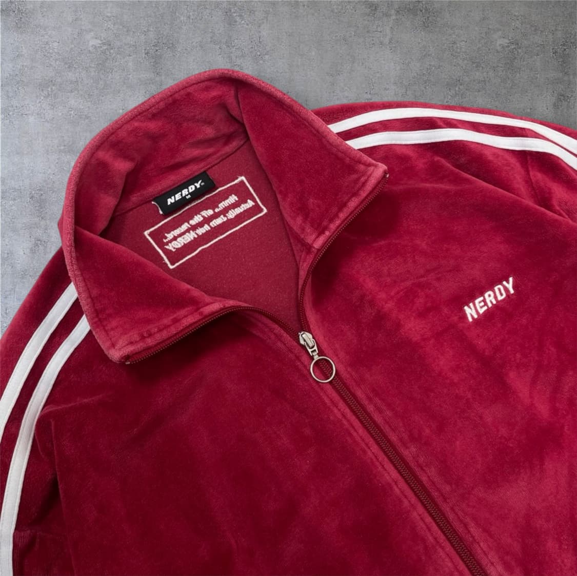 널디 Nerdy 버건디 테리 트랙 집업 M 상품이미지2