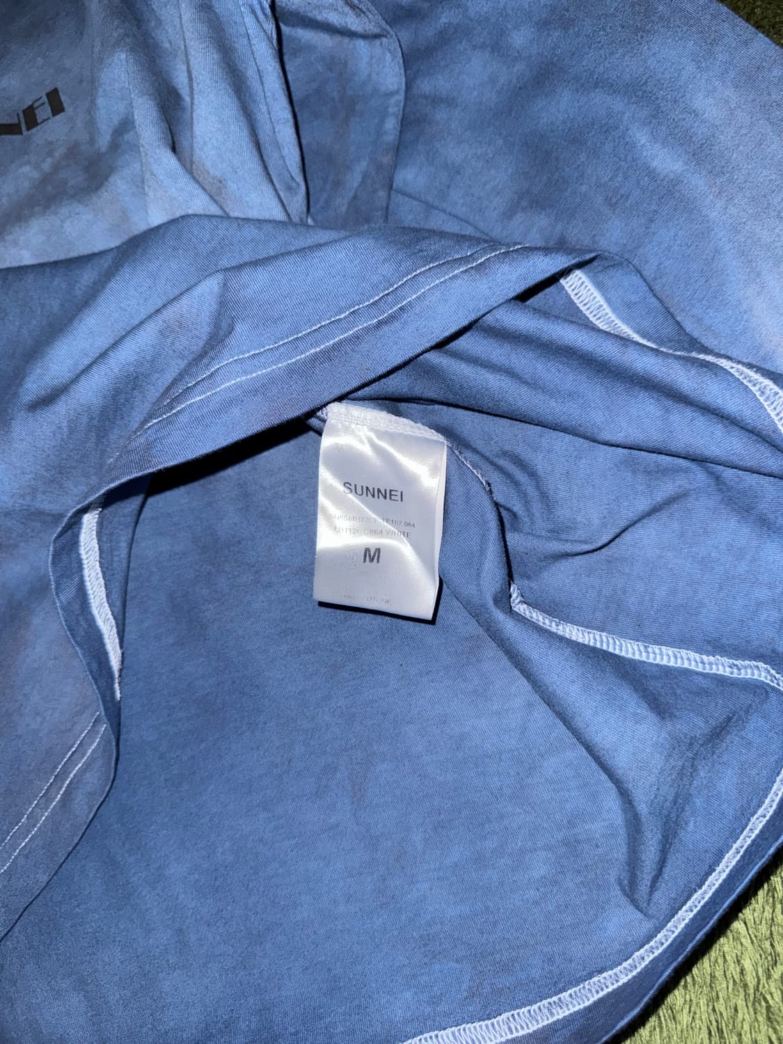 [M] SUNNEI 써네이 핸드 다잉 로고 프린트 롱슬리브 인디고 상품이미지6