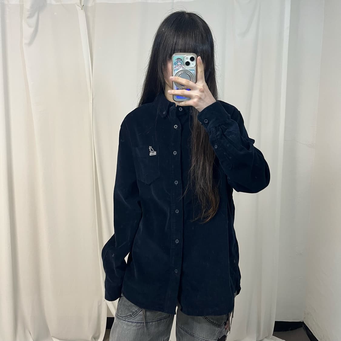 Kangol navy corduroy shirt  상품이미지1