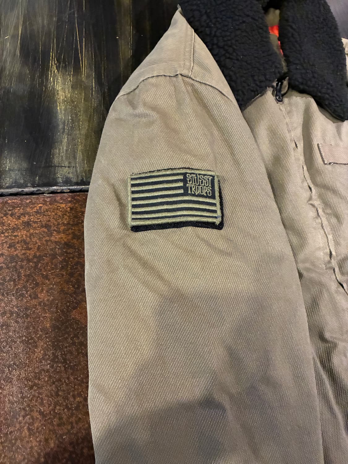 M) 스투시 밀리터리 봄버 워크자켓 올리브 상품이미지3