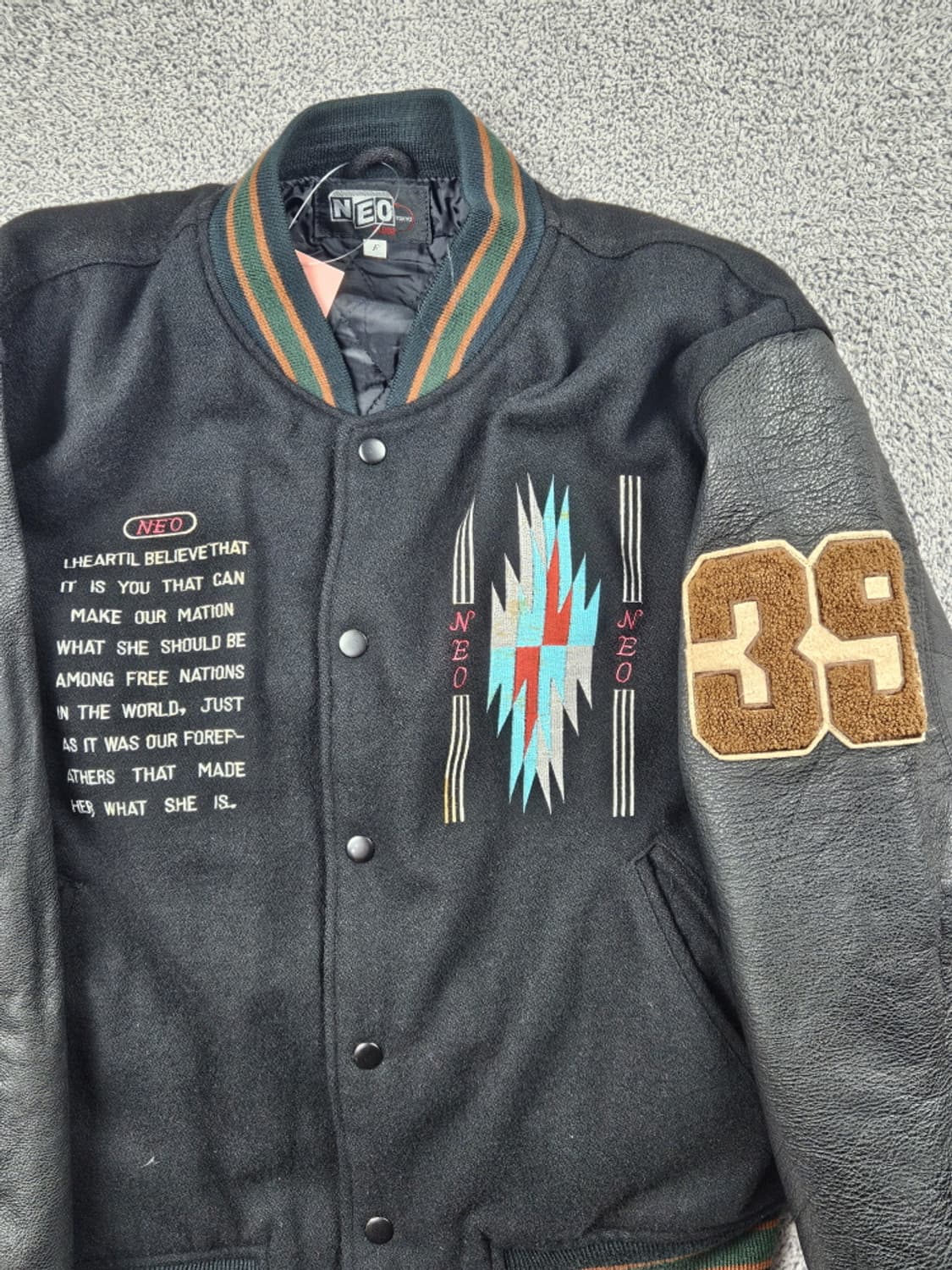 네오 블러드 레더 울 인디언 아즈텍 바시티 자켓 ( F ) / 10105 상품이미지7