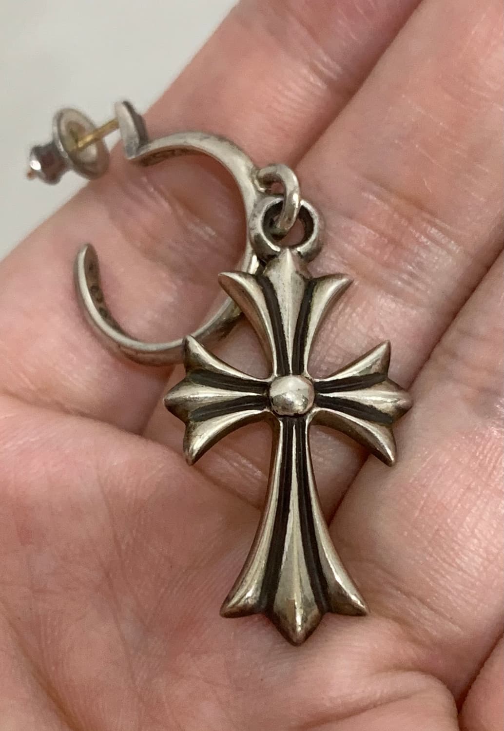 [OS] 크롬하츠 타이니 CH 크로스 후프 이어링 귀걸이 귀고리 상품이미지4