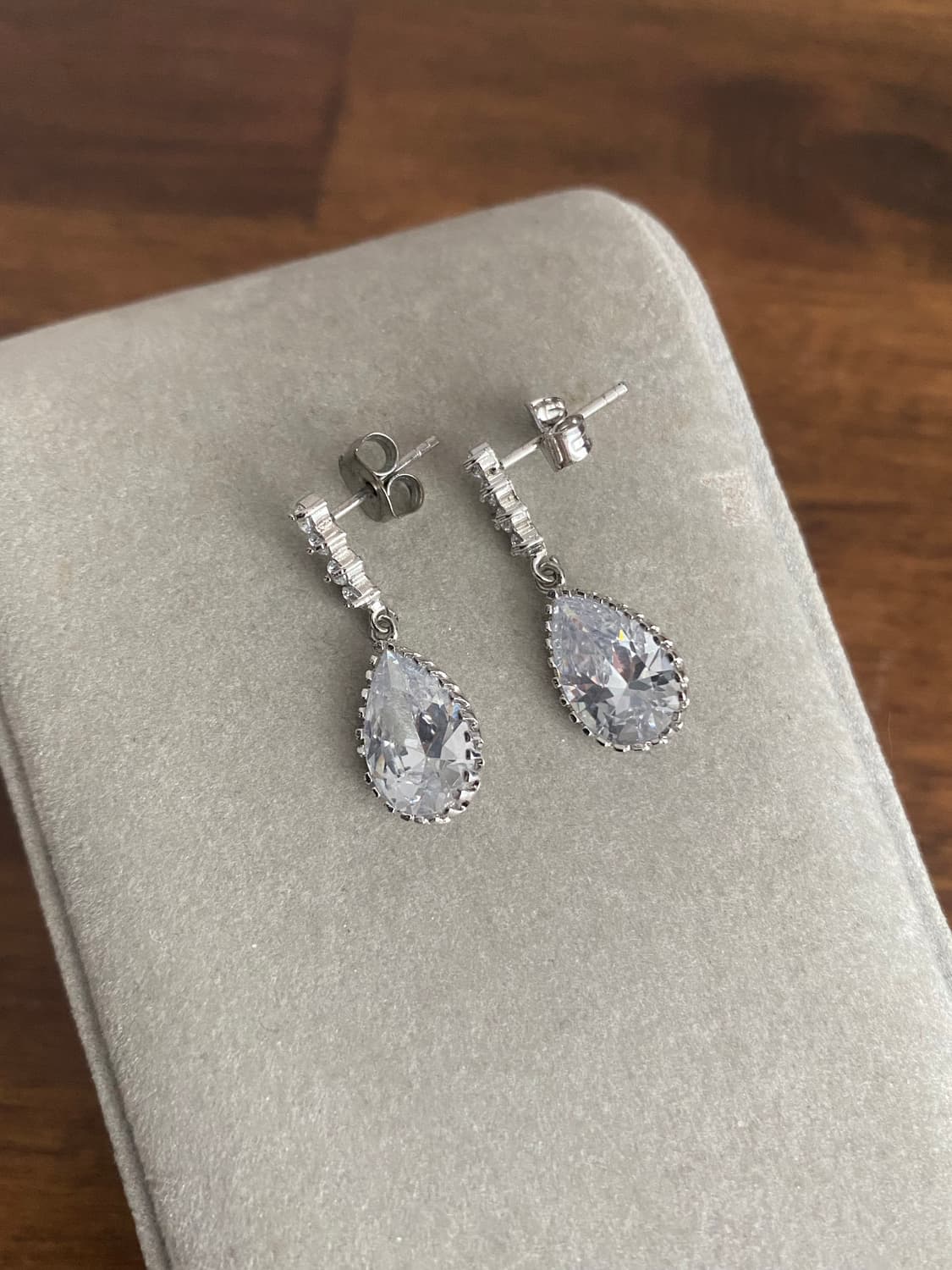 물방울 큐빅 악세서리 귀걸이 상품이미지2