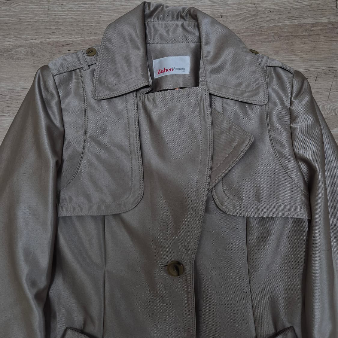 지센 우먼 여성 럭셔리 레이온 더플 싱글 트렌치코트 M(95) 상품이미지2