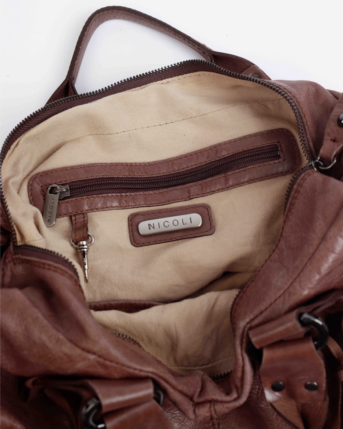 [NICOLI] 다크브라운 스퀘어 토트백 상품이미지8