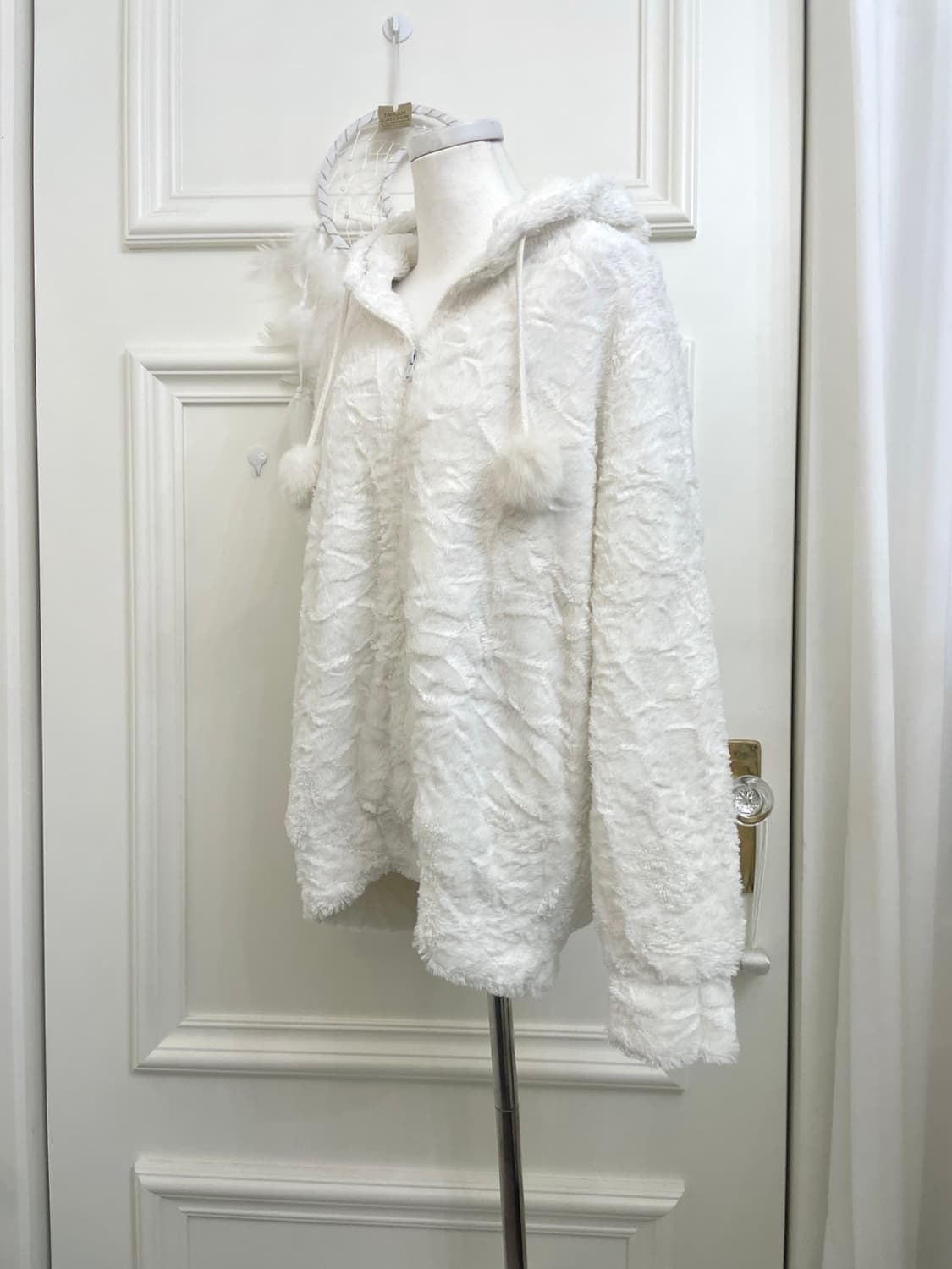 snow white lovely fur hoodie-zip(size-L) 상품이미지2