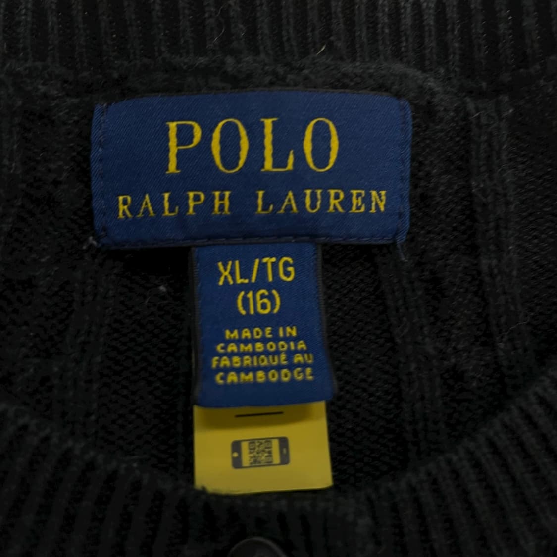 폴로 랄프로렌 포니 로고 케이블 라운드 가디건 블랙 상품이미지4