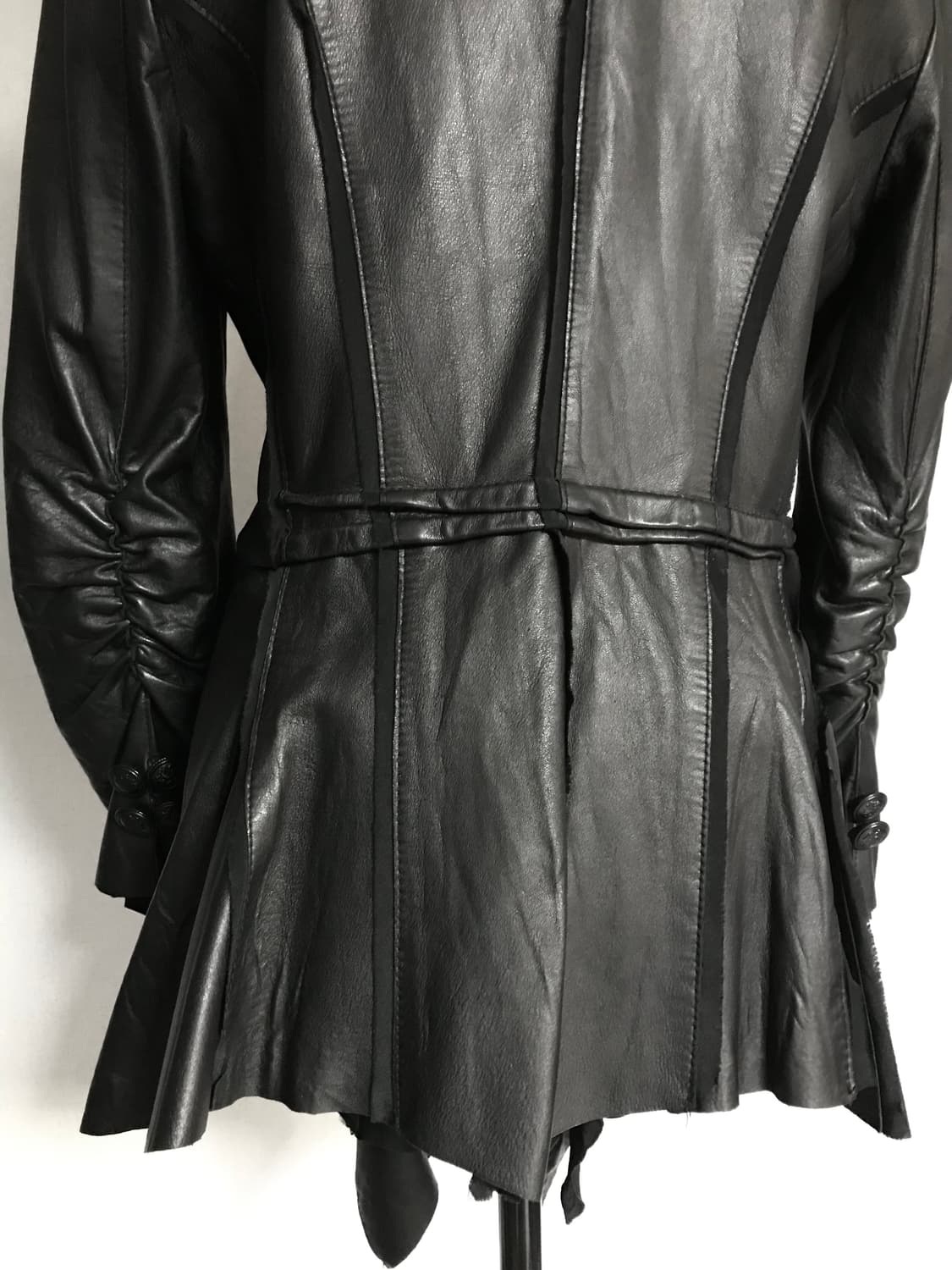 BLACK DRAPE LEATHER JACKET 상품이미지5