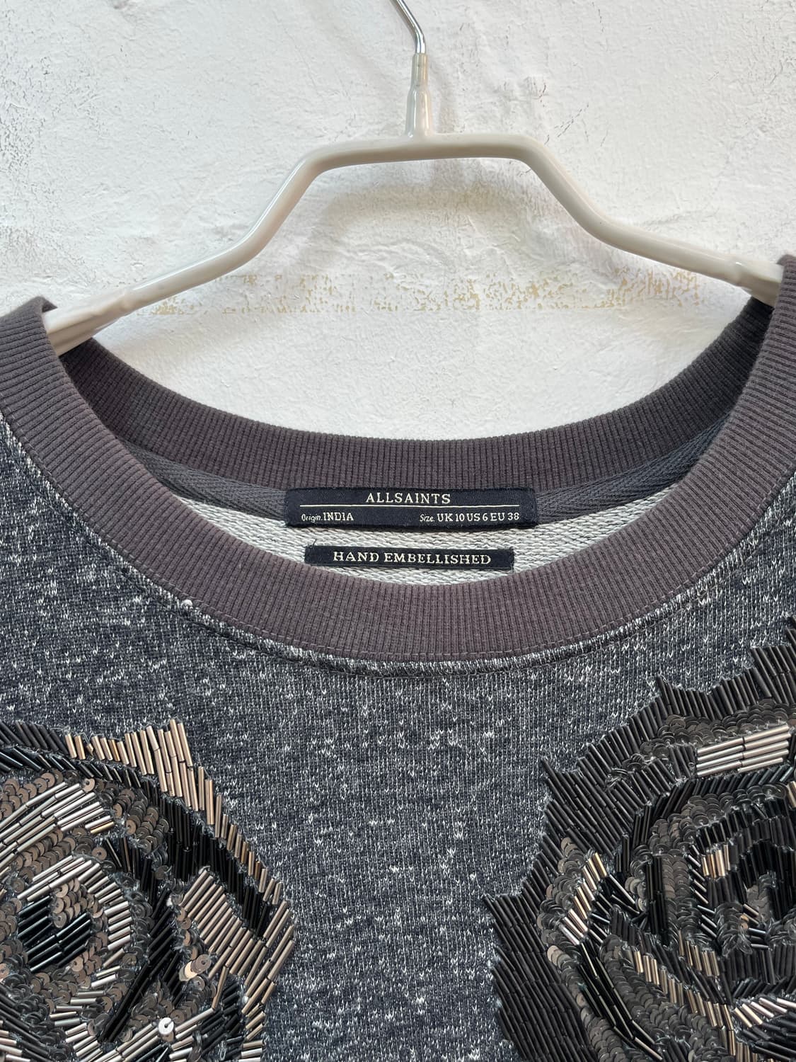 Allsaints 핸드 엠벨리쉬드 스팽글 스웻셔츠 UK 10 상품이미지2