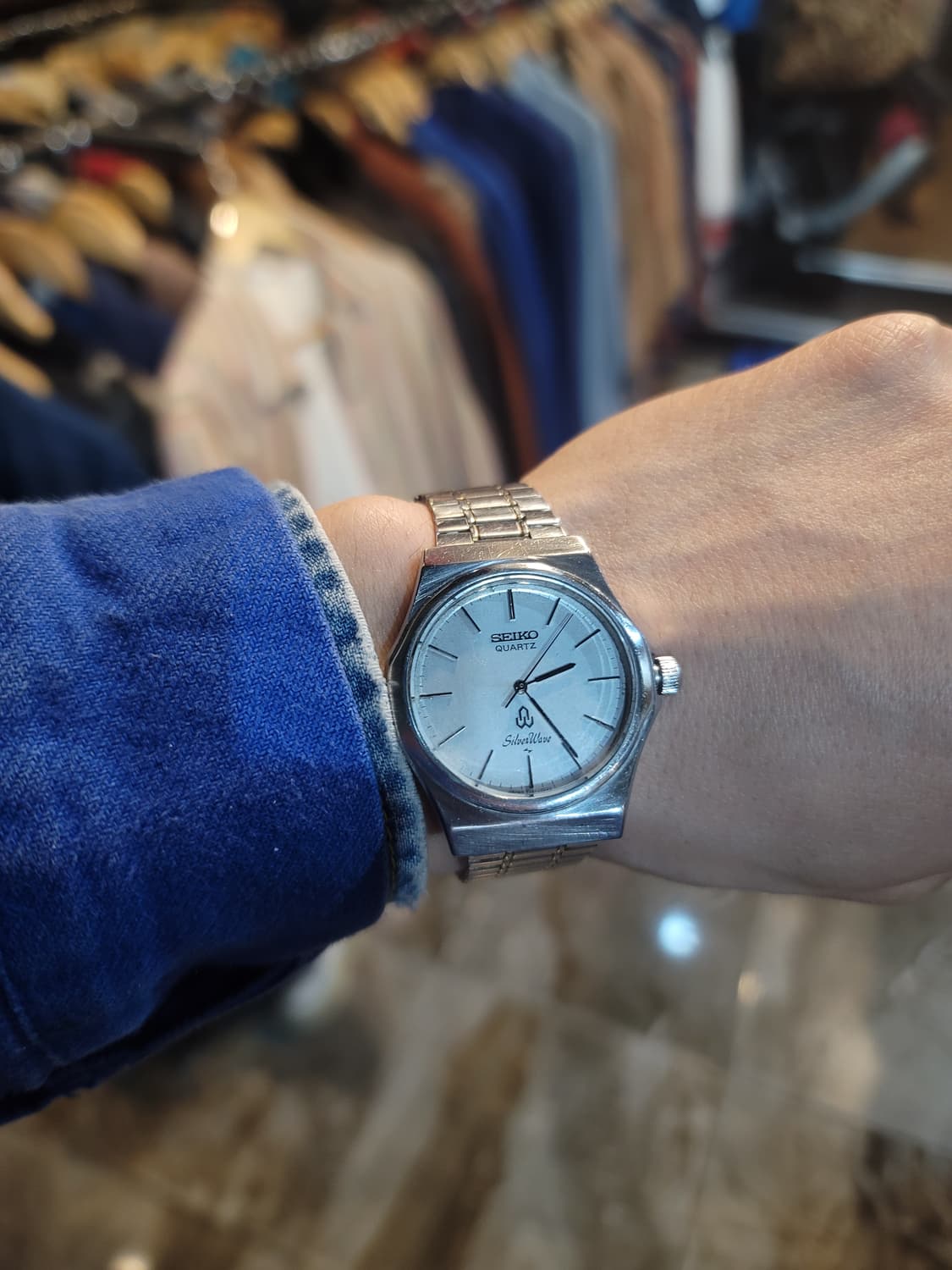 세이코 빈티지 실버웨이브 쿼츠 시계 상품이미지1