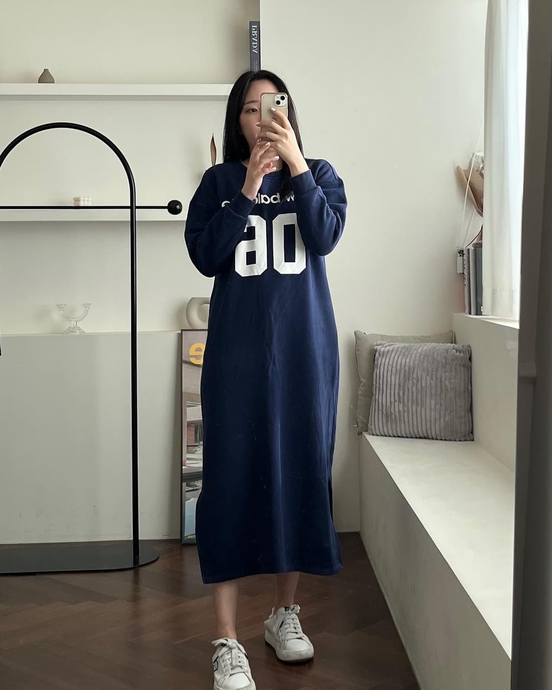 뉴발란스 기모 여성 맨투맨 원피스 상품이미지1