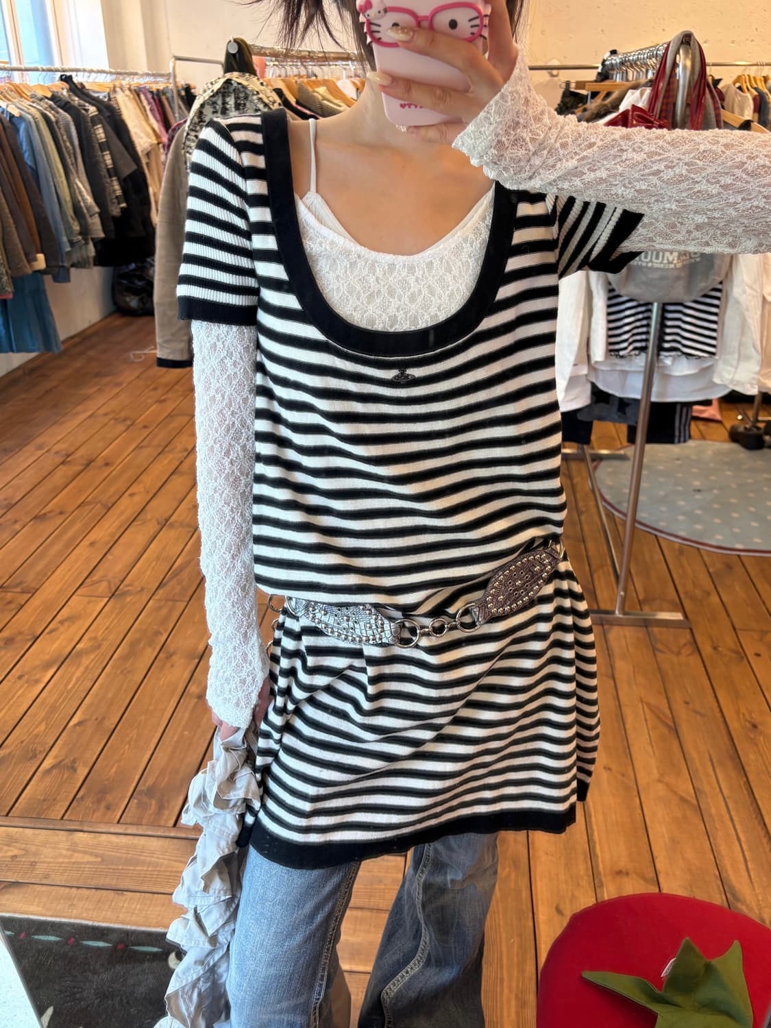 비비안웨스트우드 단가라 반팔 원피스(레드라벨) 상품이미지1