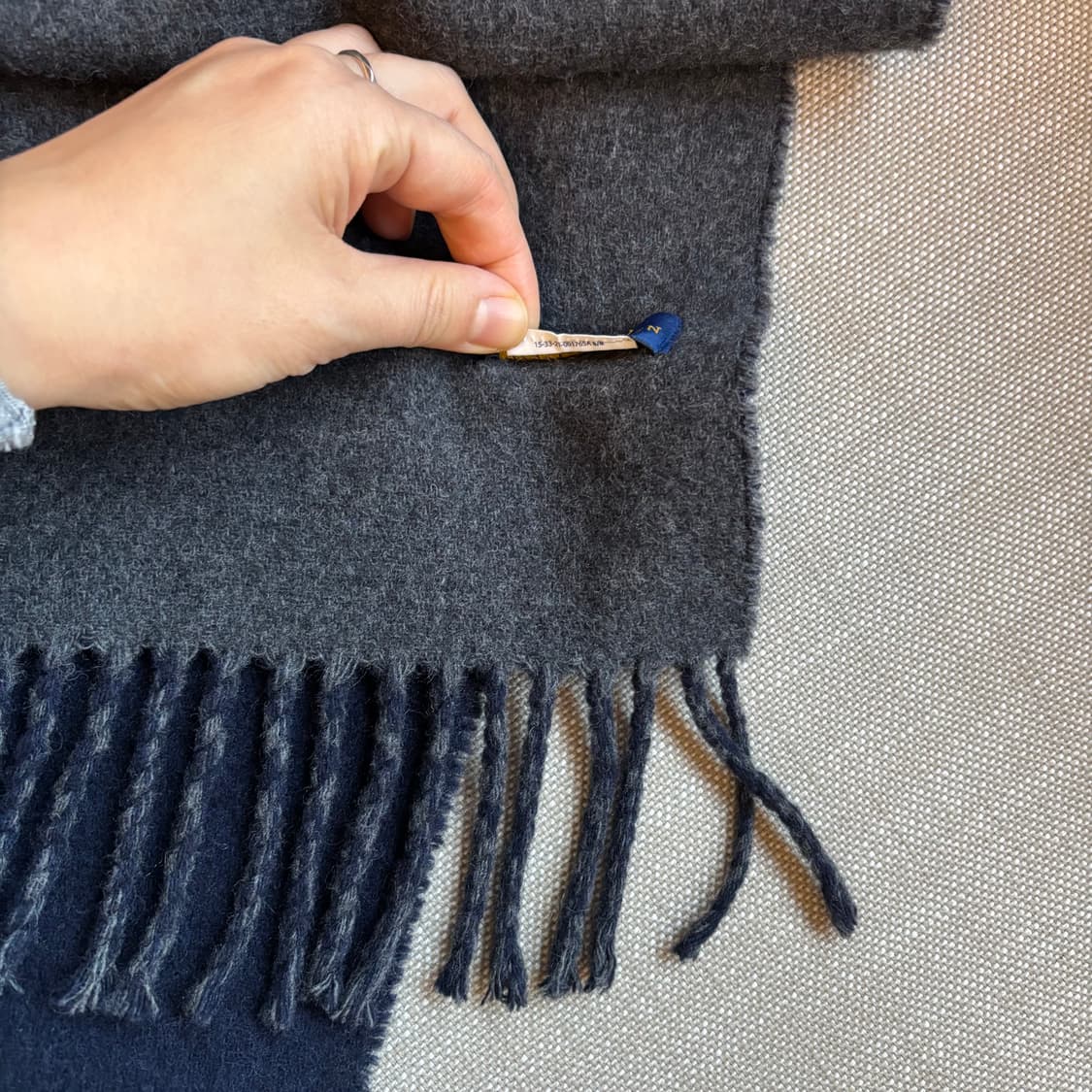 폴로 랄프로렌 양면 머플러 네이비/그레이 목도리 상품이미지8