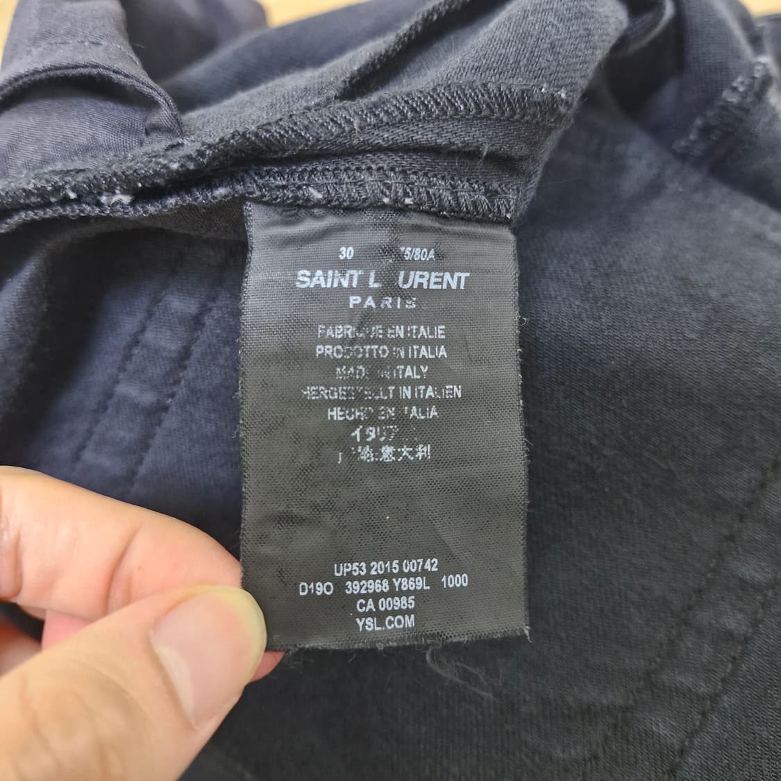 [30] SLP 생로랑 FW15 5 지퍼 D02 블랙 데님 팬츠 상품이미지8
