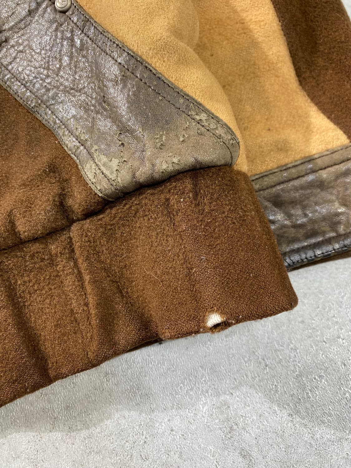 [105] 90s REDOX 레드옥스 브라운 울 레더 블루종 자켓 상품이미지4