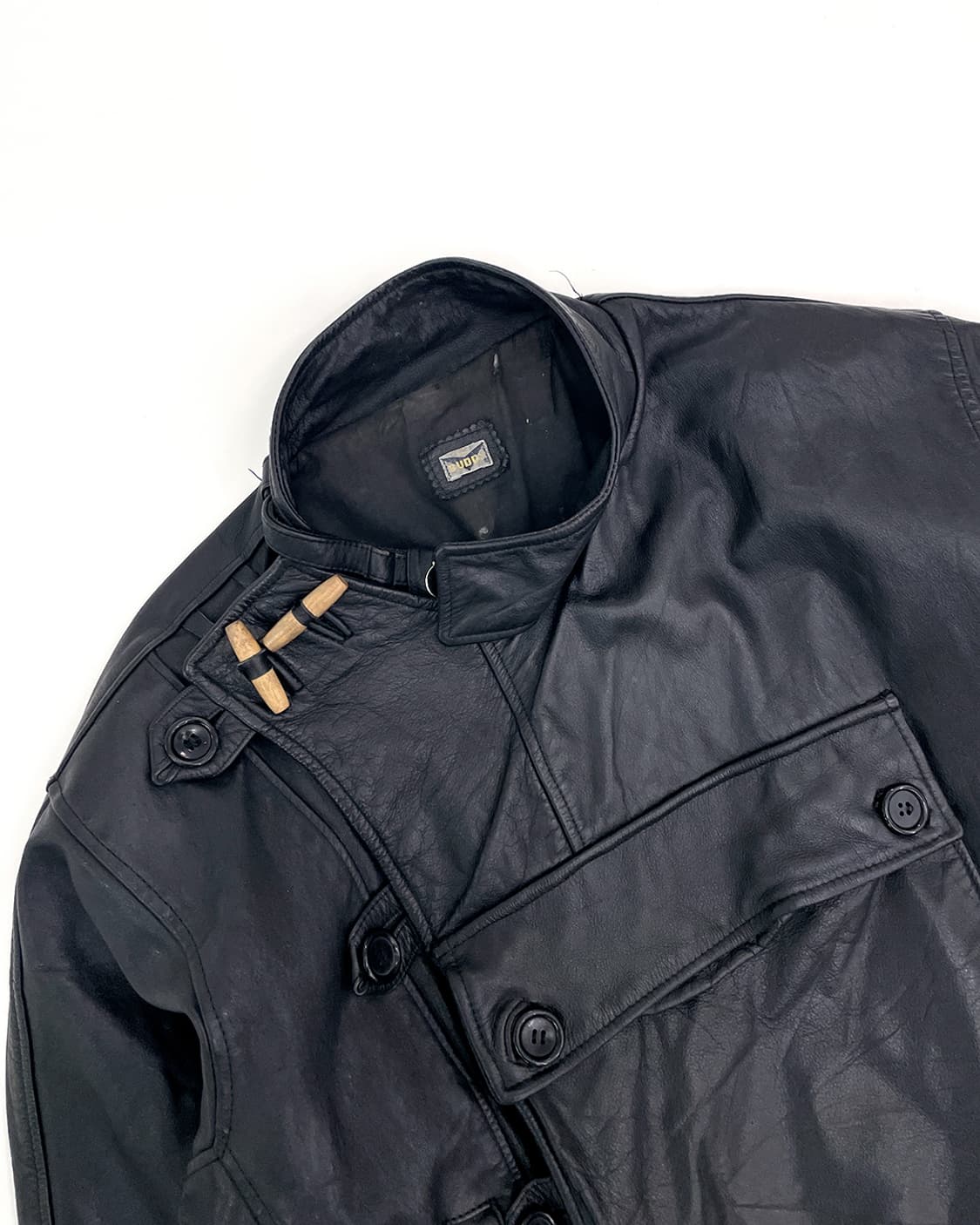 90s 스웨덴군 모터사이클 레더 자켓 리프로덕션 상품이미지2