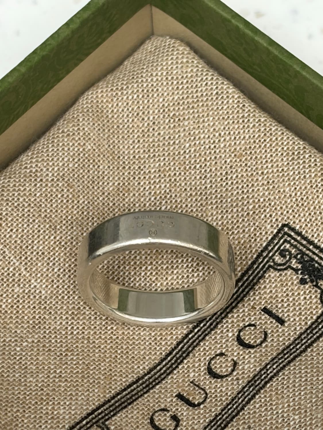 구찌 다이애그널 인터로킹 G링 실버 19호 상품이미지3