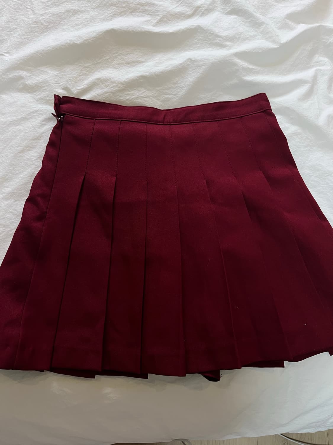 버건디 플리츠 스커트 M 상품이미지2