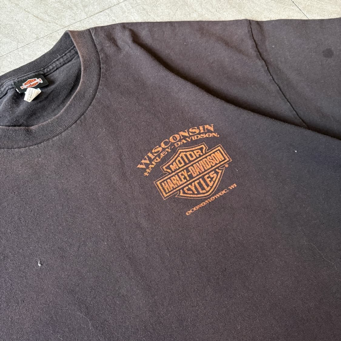 할리데이비슨 정품 썬페이딩 블랙 반팔 티셔츠 상품이미지5