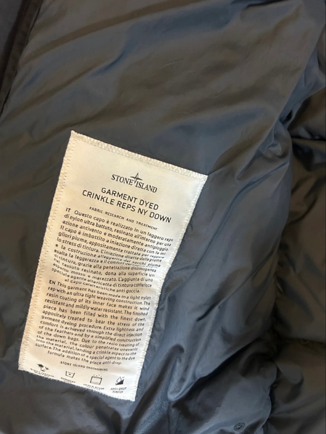 [S] 스톤아일랜드 크링클랩스 패딩 후드 집업 자켓 롱패딩 경량패딩 상품이미지3