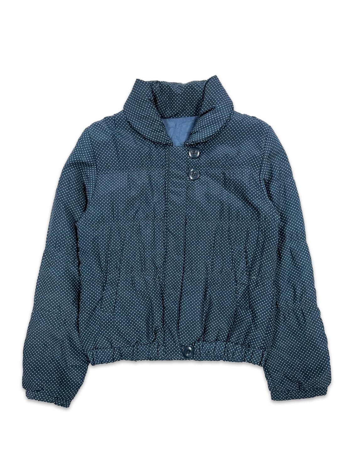 빈티지 네이비 도트 모리 경량 숏패딩 상품이미지1