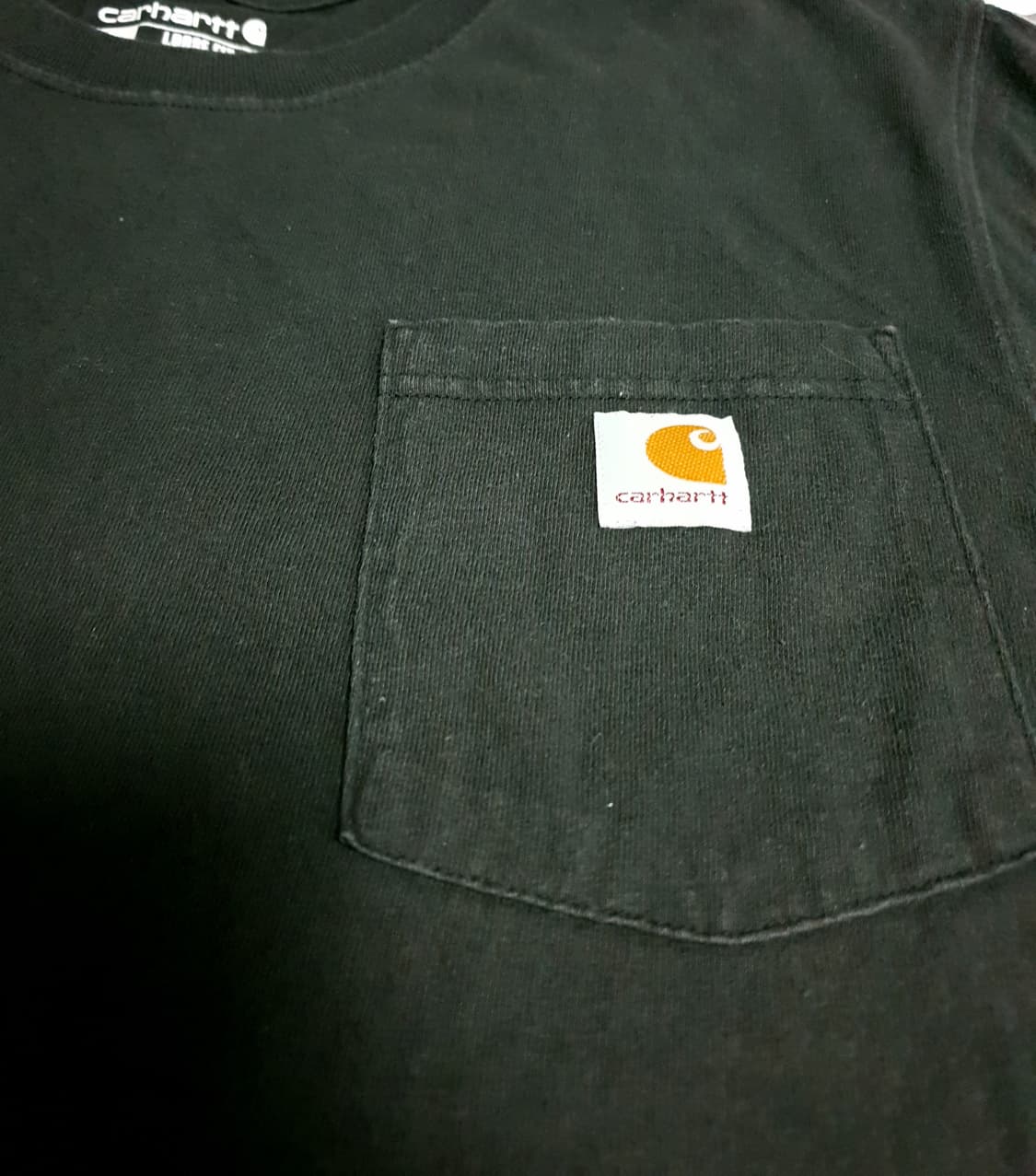 칼하트 K87 워크웨어 빈티지워싱 혜비 반팔티 블랙 (S) 상품이미지2