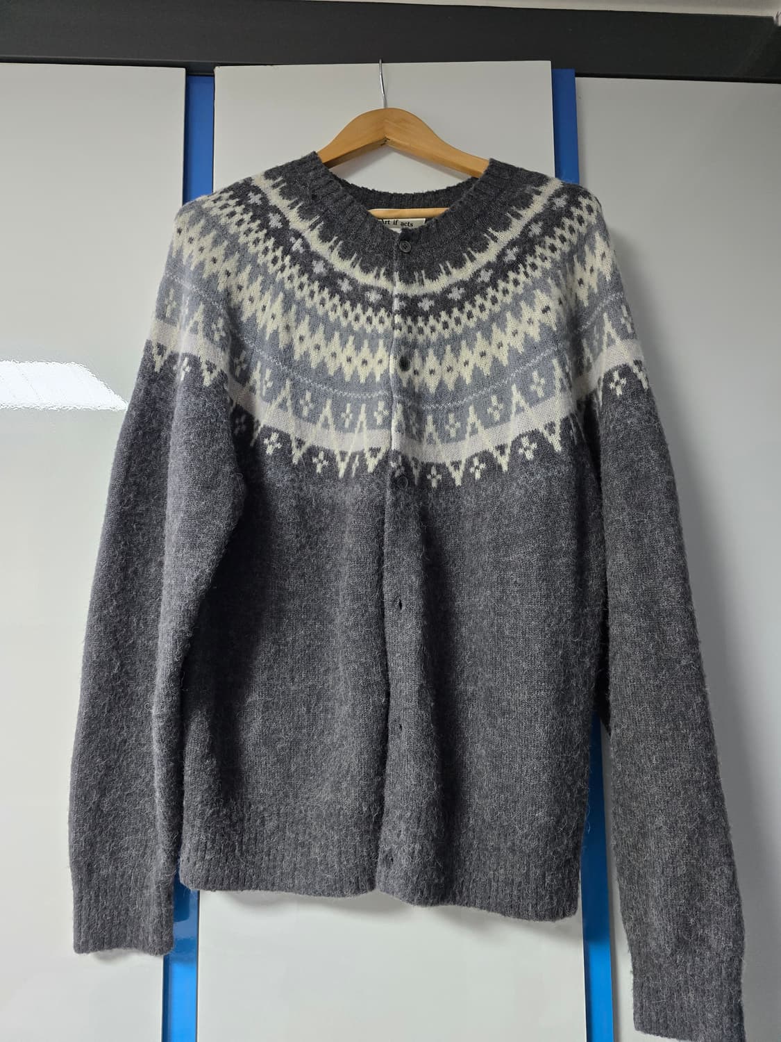 [XL] 아트이프액츠 페어아일 모헤어 가디건 그레이 상품이미지3