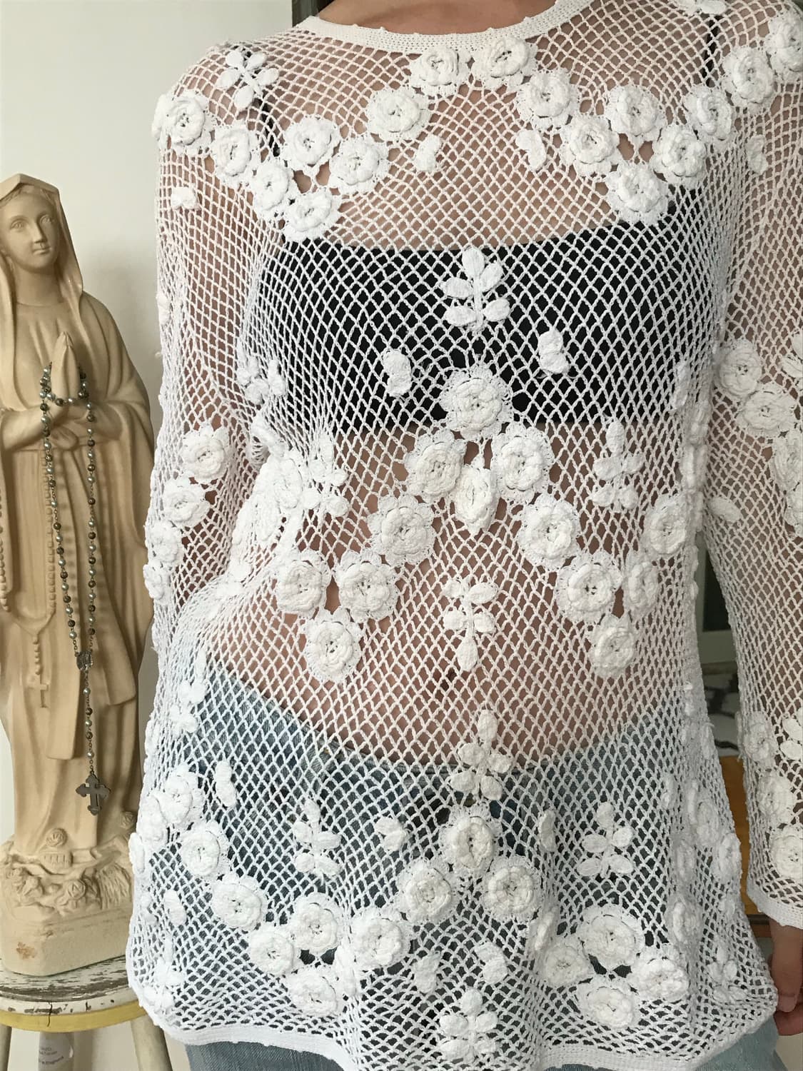 vintage flower net knit  상품이미지3