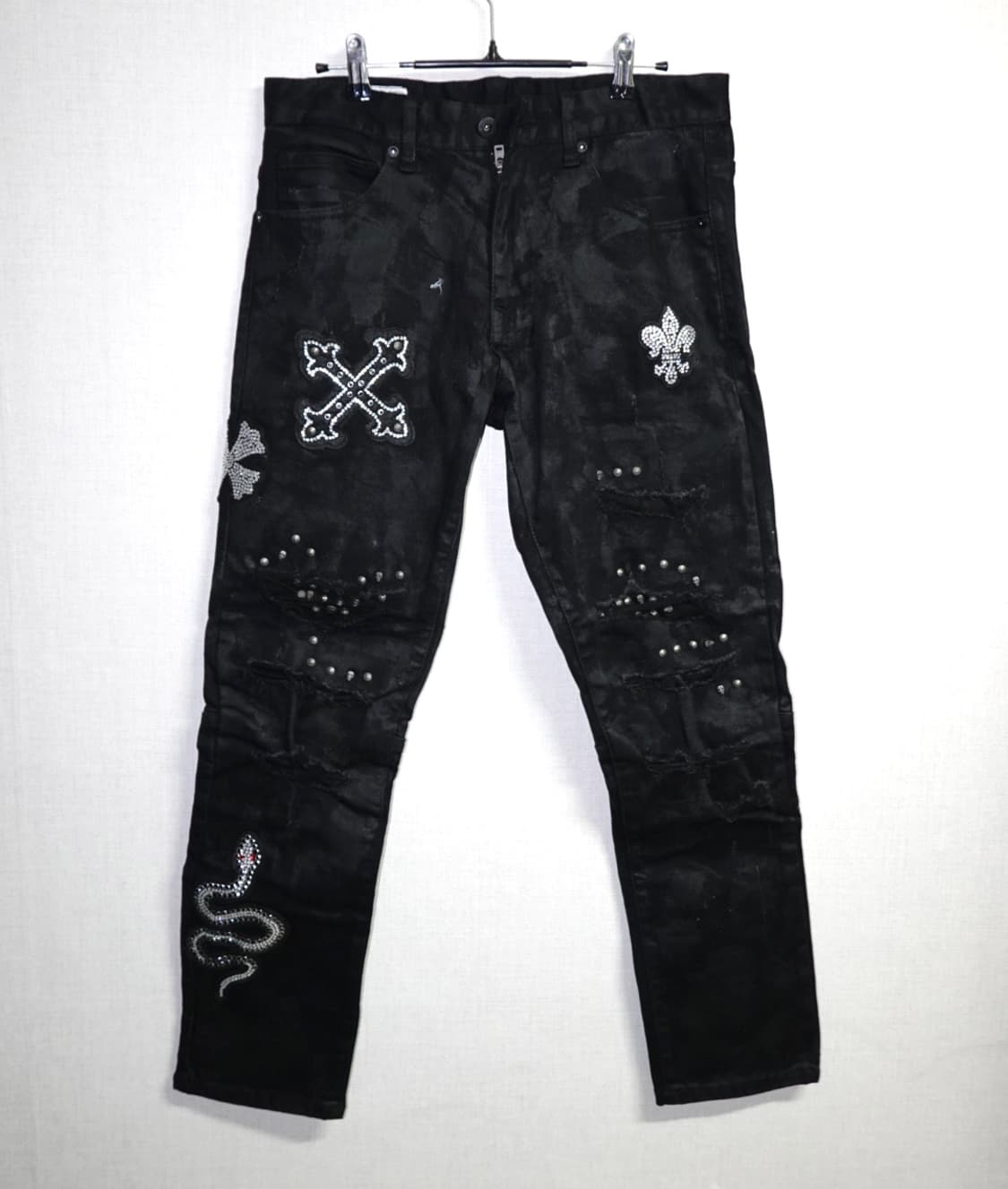 스네이크 & 크로스 스터드 블랙 진 상품이미지1