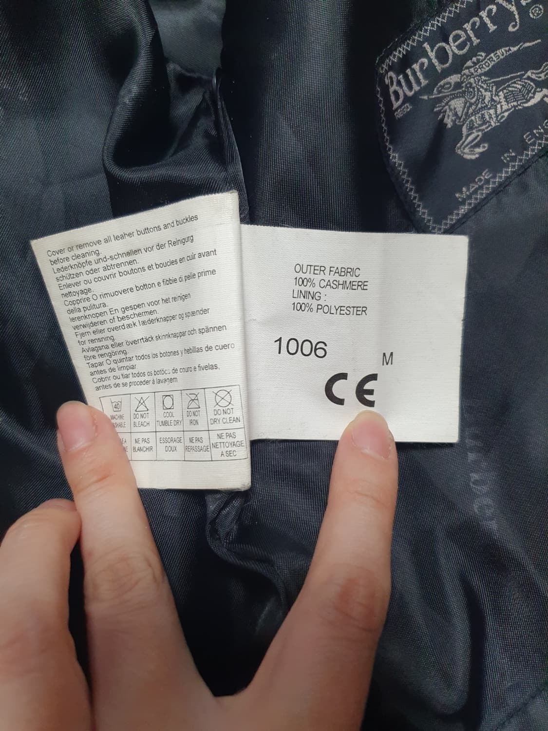 [버버리 Burberrys] 캐시미어 100% 싱글 코트 블랙 L~XL 상품이미지10