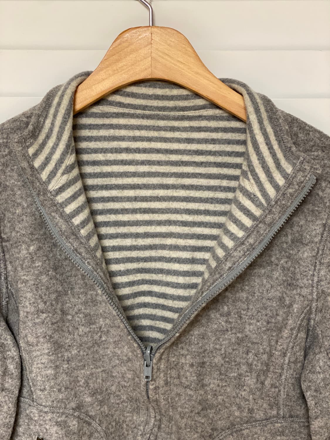 울 재질 투웨이 집업 상품이미지3