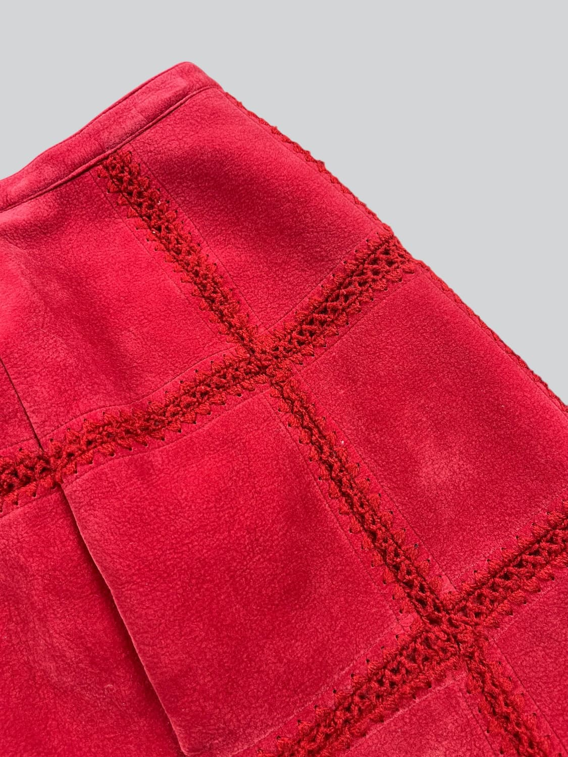  vintage 레드컬러 미디스커트  상품이미지3