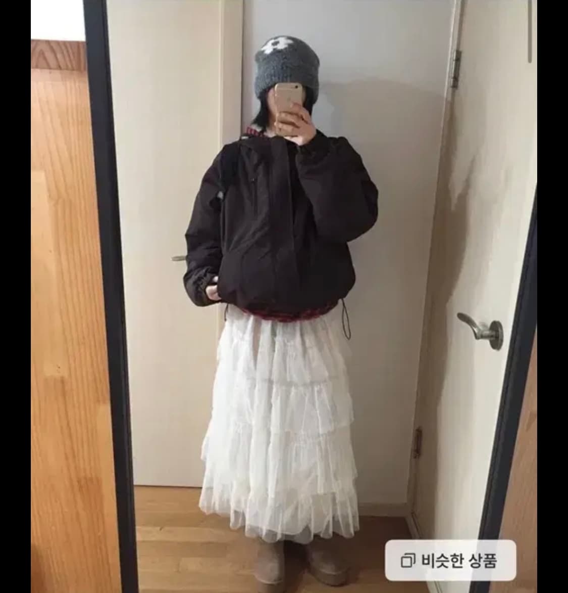 더기 레이스 티어드 롱스커트 크림 no 상품이미지3