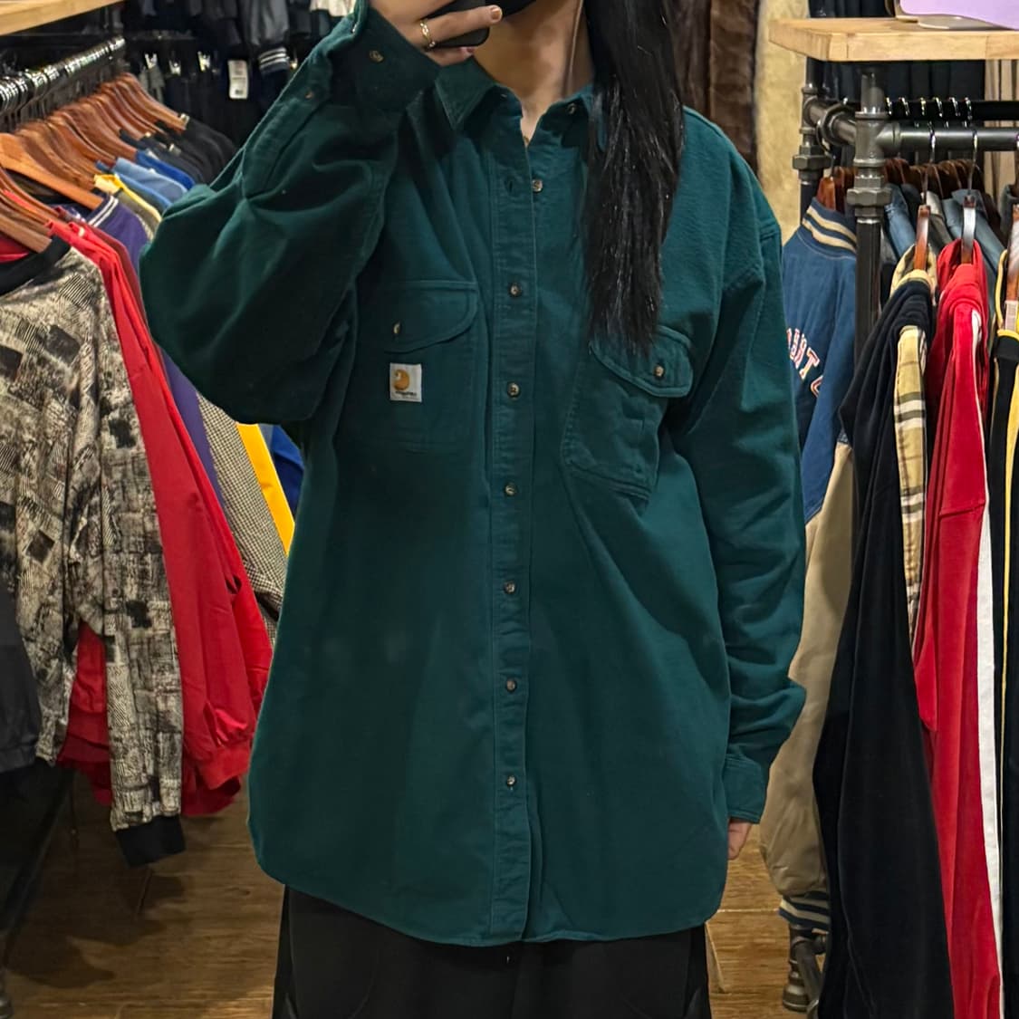 [HI] Carhartt 칼하트 긴팔 셔츠 딥그린 상품이미지2