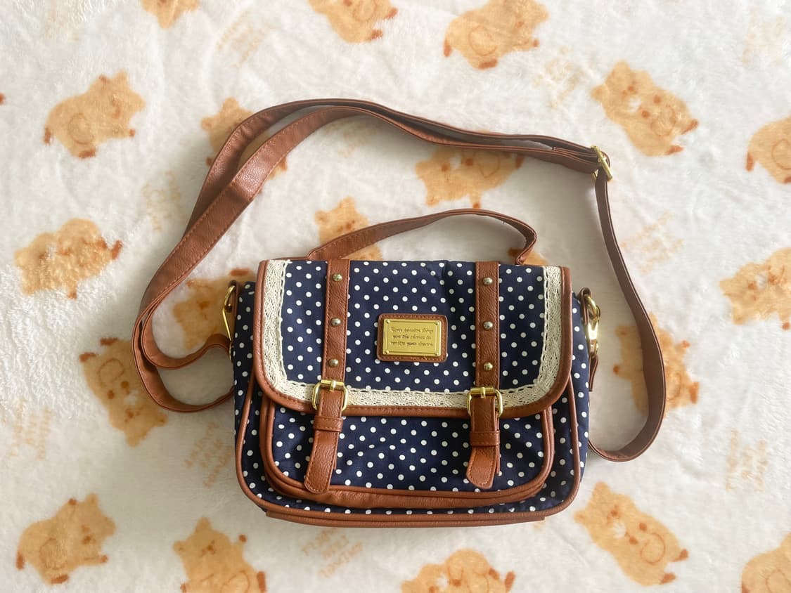 모리걸 빈티지 헤이세이 레이스 도트 크로스백 💙🎀 상품이미지1