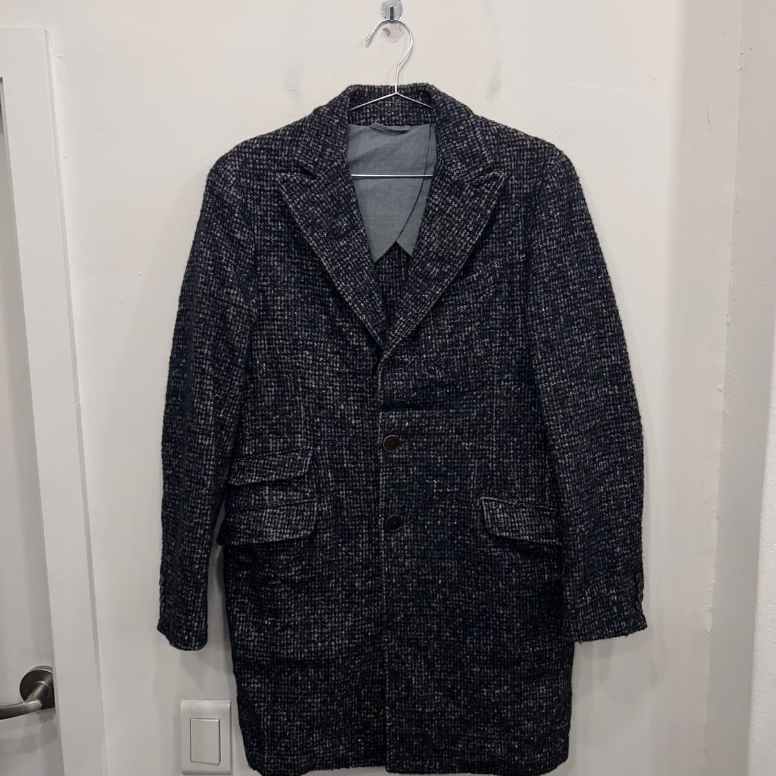 헤보 이태리 쓰리버튼 알파카 울 트위드 코트 상품이미지2