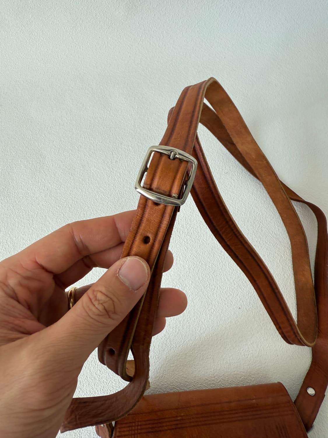 Pre owned 레더 통가죽 크로스백 상품이미지6