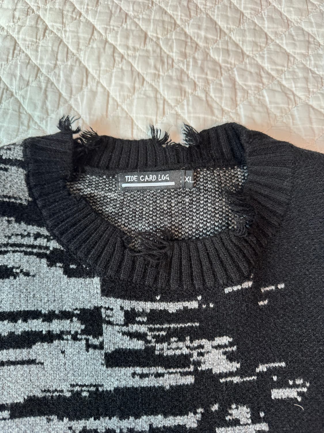 데미지 니트 블랙 XL 상품이미지4