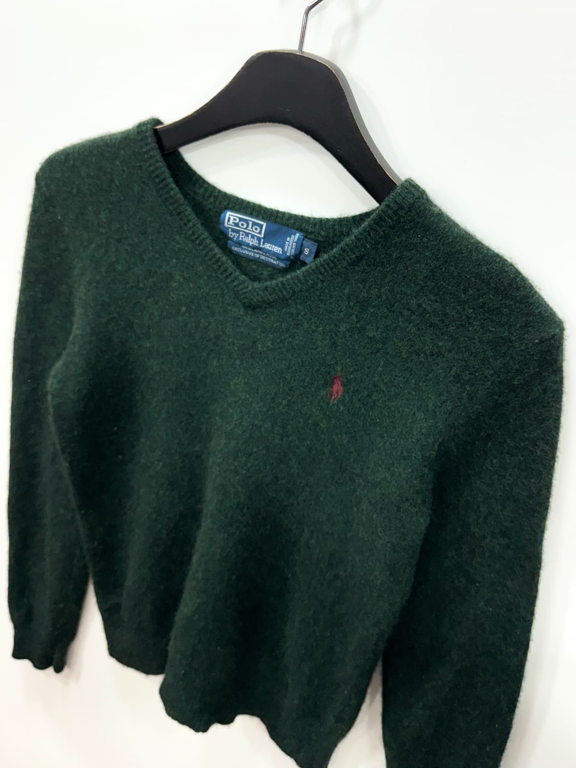 폴로 랄프로렌 브이넥 램스울 니트 그린 S 상품이미지2