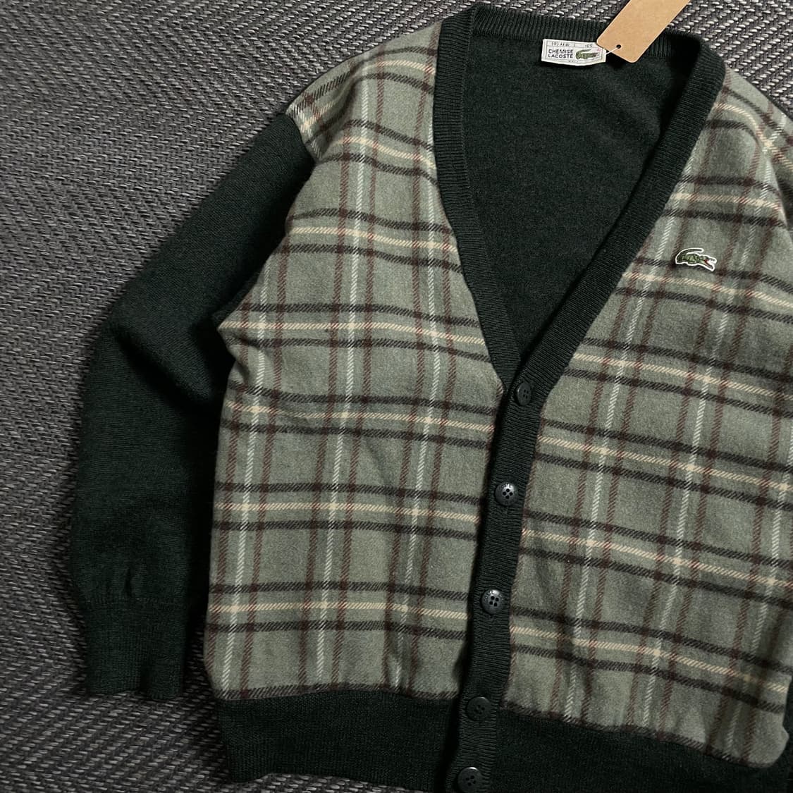 라코스테 아카이브 울 혼방 체크 가디건o 4388 상품이미지3