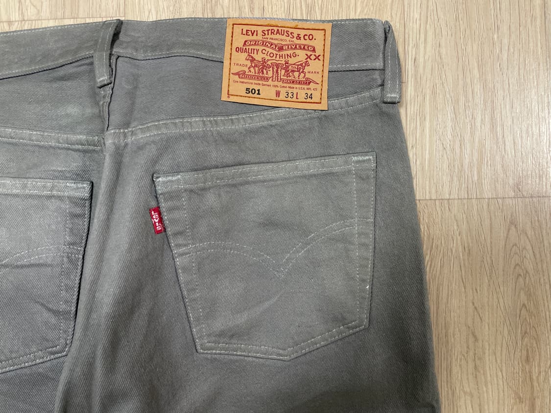 31) 90's 리바이스 501 그레이 코팅 데님팬츠(미국제)데드스탁 상품이미지9