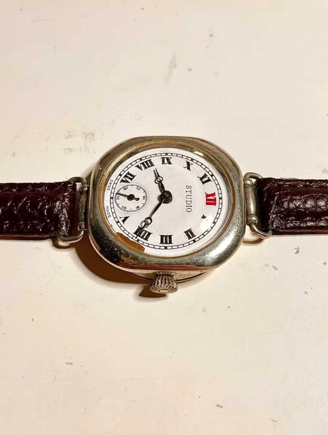 1920년대 빈티지 스위스 특이한 트렌치 워치 수동 시계 엔틱 SWISS 상품이미지4