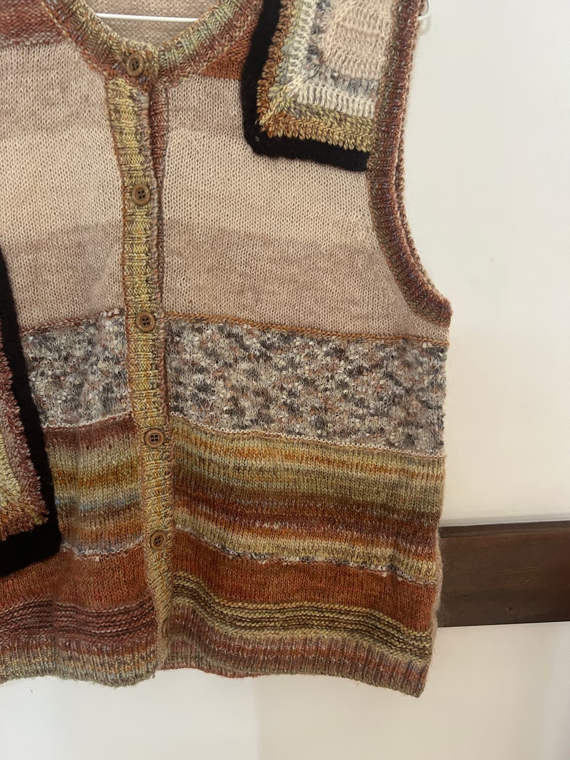 패치워크 니트 조끼 상품이미지4