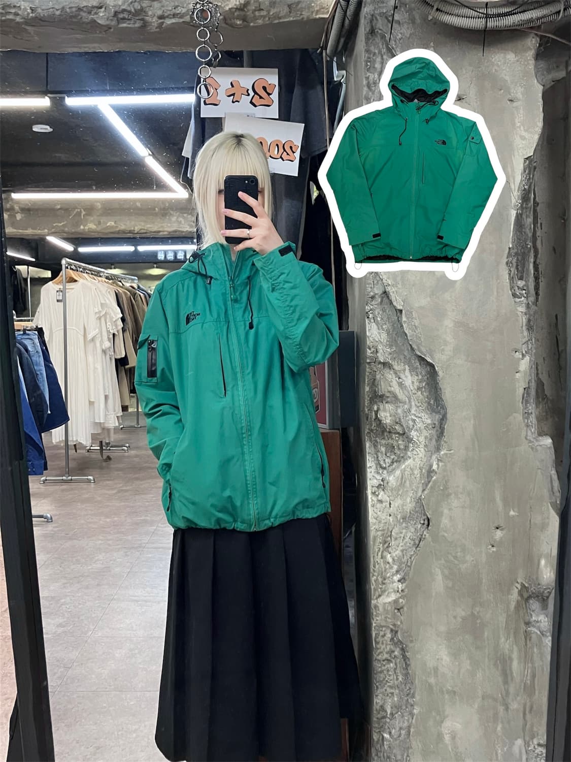 노스페이스 바람막이 점퍼 그린 L #csz4108 상품이미지1