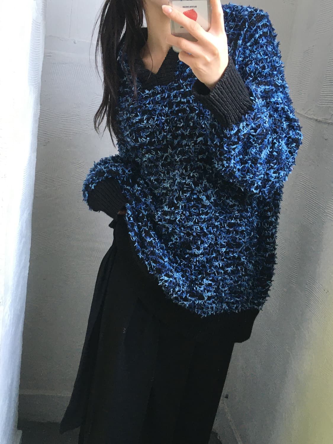 Andersson Bell 앤더슨벨 블루 프린지 후드 니트  상품이미지1