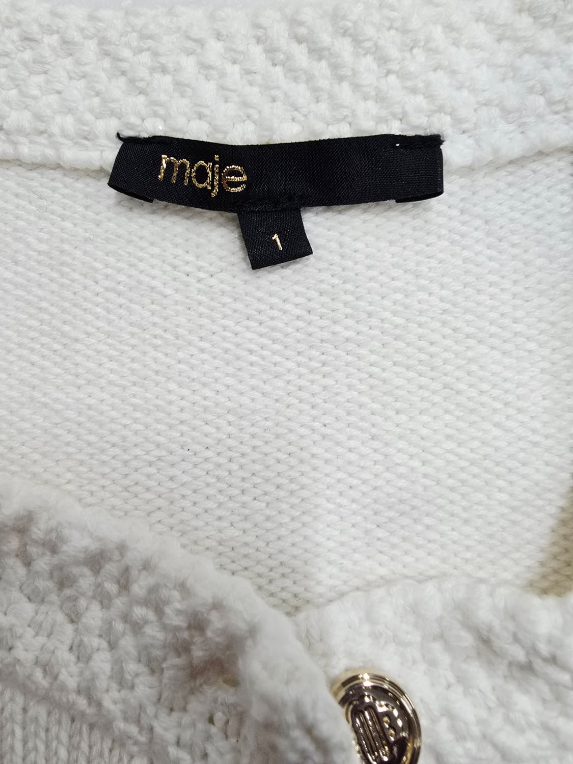 마쥬 Maje 꽃 자수  케이블 니트 가디건 상품이미지8
