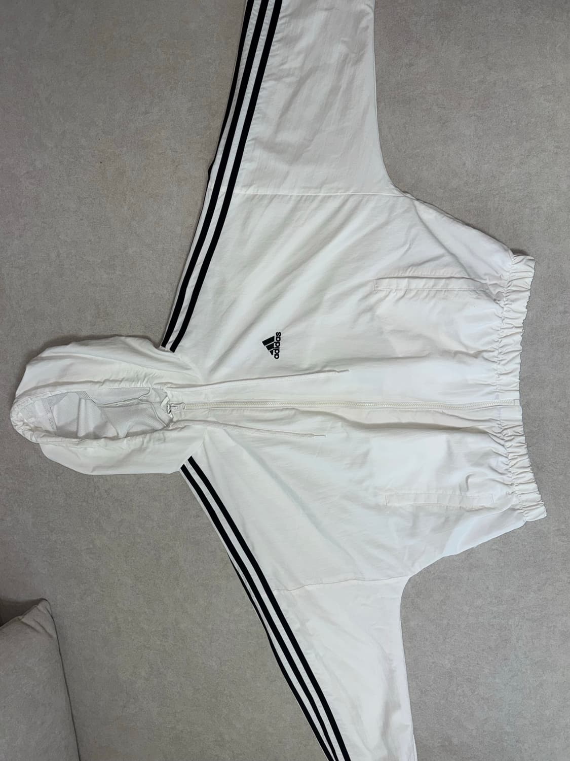 아디다스 에센셜 3S 우븐 윈드브레이커 화이트  상품이미지2