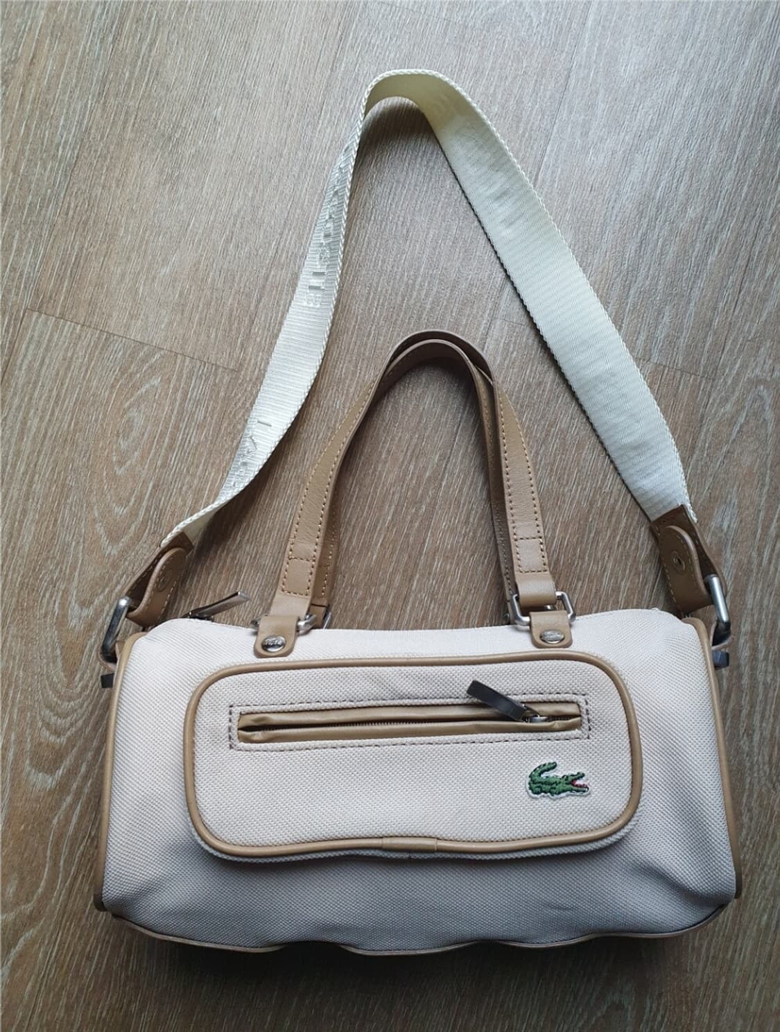 캐주얼 명품 라코스테(정품)큐티 앙증 미니사이즈 배럴원통 숄더백 토드백  상품이미지1